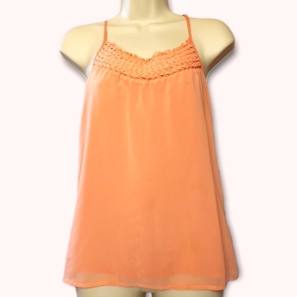Pink Coral Flowy Spaghetti Strap Tank Top Size Medium - Picture 1 of 6